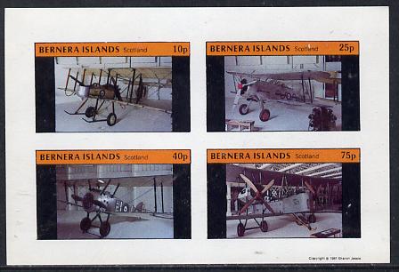 Bernera 1981 Museum Aircraft imperf  set of 4 values (10p to 75p) unmounted mint, stamps on aviation