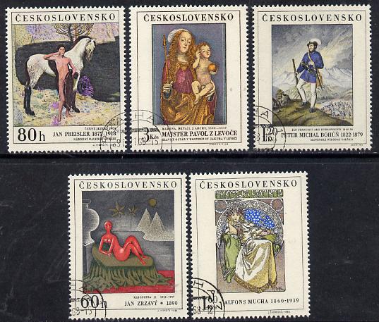 Czechoslovakia 1968 Art (3rd issue) set of 5 fine cds used, SG 1790-94, Mi 1839-43, stamps on arts, stamps on horses, stamps on egyptology