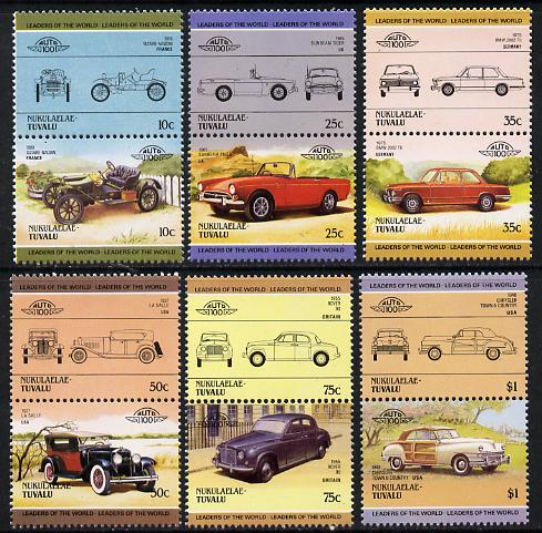 Tuvalu - Nukulaelae 1985 Cars #2 (Leaders of the World) set of 12 unmounted mint, stamps on cars     chrysler      bmw      la salle    rover    sizaire    sunbeam