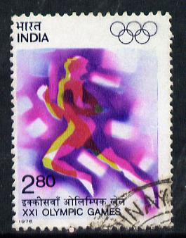 India 1976 Montreal Olympic Games 2r80 (Sprinting) commercially used, SG 817, stamps on sprinting    running    olympics
