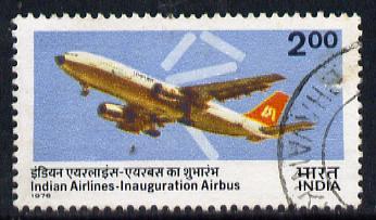 India 1976 Indian Airlines Airbus commercially used, SG 834, stamps on aviation