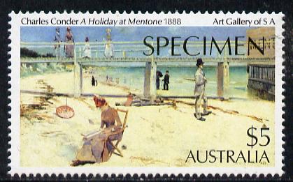 Australia 1984 Paintings $5 (Holiday by Conder) opt'd SPECIMEN unmounted mint, SG 779S, stamps on , stamps on  stamps on arts