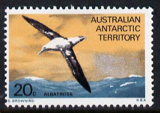 Australian Antarctic Territory 1973 Albatros 20c from Pictorial Def set unmounted mint, SG 29 (blocks or gutter pairs pro-rata), stamps on birds