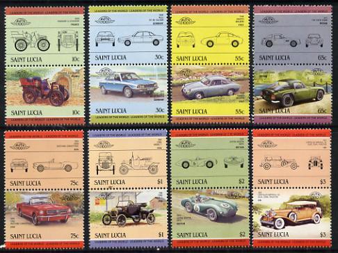 St Lucia 1984 Cars #2 (Leaders of the World) set of 16 (SG 745-60) unmounted mint, stamps on cars    chrysler    aston martin    ford    tvr    abarth      nsu     panhard