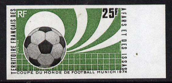 French Afars & Issas 1974 Football World Cup Championship 25f imperf from limited printing unmounted mint, as SG 614*, stamps on football   sport