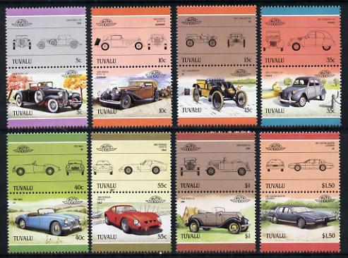 Tuvalu 1985 Cars #3 (Leaders of the World) set of 16 unmounted mint, SG 356-71, stamps on cars, stamps on aston martin, stamps on ford, stamps on ferrari, stamps on   mg  , stamps on      citroen, stamps on horch, stamps on lanchester, stamps on cord