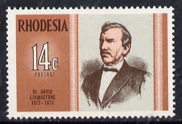Rhodesia 1973 Famous Rhodesians (7th Series) Dr David Livingstone unmounted mint, SG 480*, stamps on explorers, stamps on personalities, stamps on constitutions, stamps on    livingstone, stamps on scots, stamps on scotland