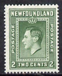 Newfoundland 1938 KG6 2c (comb perf 13.5) unmounted mint SG 268*, stamps on royalty, stamps on  kg6 , stamps on 