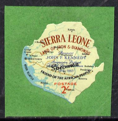 Sierra Leone 1964 Kennedy inscription on 2s Map with scarce SPECIMEN opt (publicity proof) unmounted mint as SG 304, stamps on kennedy    personalities    maps