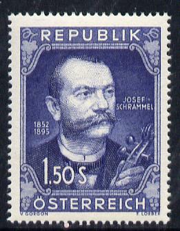 Austria 1952 Birth Centenary of Josef Schrammel (Composer) unmounted mint Mi 970, SG 1235, stamps on music    personalities     composers