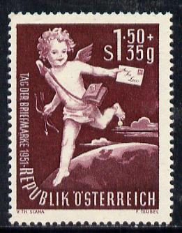 Austria 1952 Stamp Day (Cupid), Mi 972, stamps on stamp on stamp, stamps on stamp centenary, stamps on mythology, stamps on stamponstamp