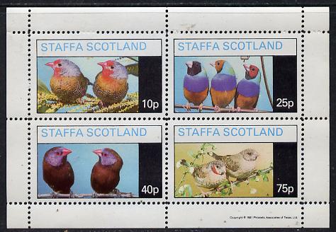 Staffa 1981 Love Birds perf  set of 4 values (10p to 75p) unmounted mint, stamps on birds