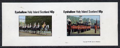 Eynhallow 1981 Uniforms (Horseguards & Grenadiers) imperf  set of 2 values (40p & 60p) unmounted mint, stamps on militaria, stamps on uniforms, stamps on horses