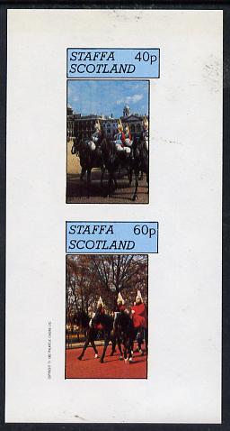 Staffa 1982 Horseguards imperf  set of 2 values (40p & 60p) unmounted mint , stamps on militaria, stamps on horses