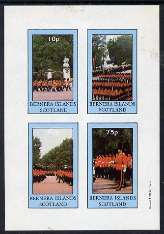 Bernera 1981 Uniforms (Guardsmen) imperf  set of 4 values (10p to 75p) unmounted mint , stamps on militaria, stamps on uniforms
