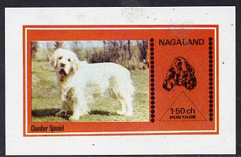 Nagaland 1973 Clumber Spaniel imperf souvenir sheet (1.5ch value) unmounted mint, stamps on dogs    clumber