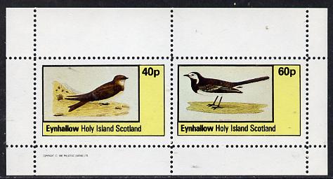 Eynhallow 1982 Birds #05 (Martin & Wagtail) perf  set of 2 values (40p & 60p) unmounted mint, stamps on birds