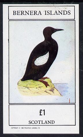 Bernera 1982 Sea Birds imperf souvenir sheet (Â£1 value) unmounted mint, stamps on birds