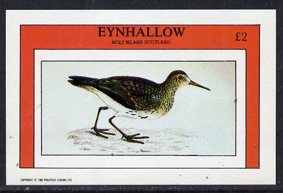 Eynhallow 1982 Waders #4 imperf deluxe sheet (Â£2 value) unmounted mint, stamps on birds