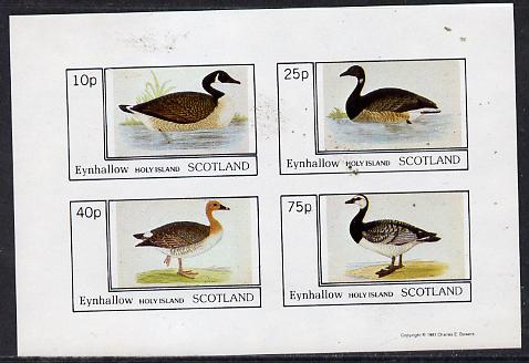 Eynhallow 1981 Ducks #1 imperf  set of 4 values (10p to 75p) unmounted mint, stamps on birds