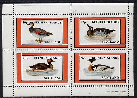 Bernera 1981 Ducks #3 perf  set of 4 values (10p to 75p) unmounted mint, stamps on birds