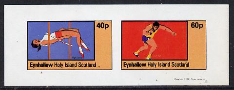 Eynhallow 1981 Athletics (High Jump & Shot) imperf  set of 2 values (40p & 60p) unmounted mint, stamps on , stamps on  stamps on sport   high jump   shot