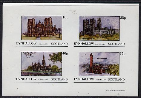 Eynhallow 1981 Cathedrals imperf  set of 4 values (10p to 75p) unmounted mint, stamps on , stamps on  stamps on churches      cathedrals