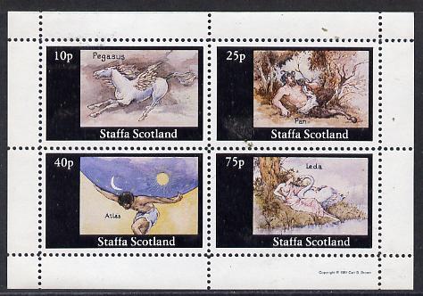 Staffa 1981 Signs of the Zodiac (Pegasus, Pan etc) perf  set of 4 values (10p to 75p) unmounted mint, stamps on space, stamps on mythology, stamps on astrology, stamps on ancient greece, stamps on zodiac, stamps on astronomy, stamps on zodiacs