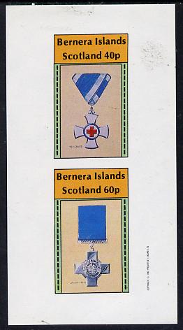 Bernera 1982 Medals (Red Cross & George Cross) imperf  set of 2 values (40p & 60p) unmounted mint, stamps on militaria    red cross     medals