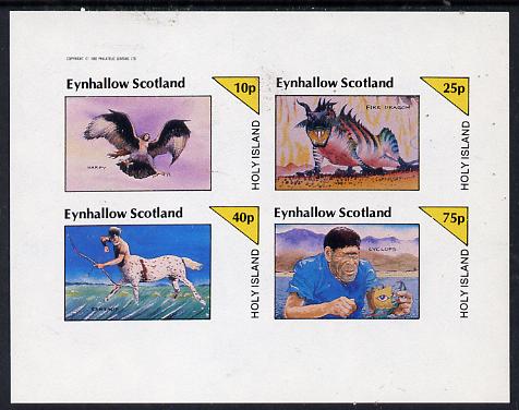 Eynhallow 1982 Mythology imperf  set of 4 values (10p to 75p) unmounted mint, stamps on mythology    dragon     cyclops    centaur     harpy, stamps on ancient greece 