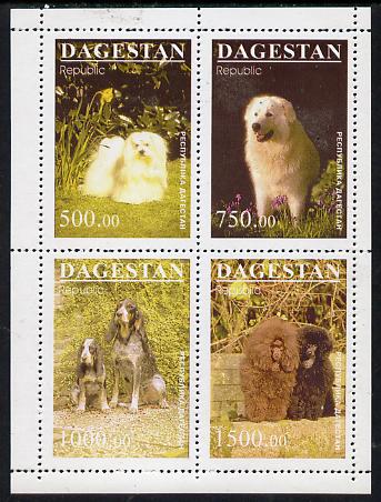Dagestan Republic 1996 Dogs #2 perf sheetlet containing 4 values unmounted mint, stamps on animals, stamps on dogs, stamps on maltese, stamps on retriever, stamps on cocker, stamps on poodle