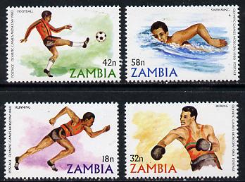 Zambia 1980 Olympic Games set of 4 unmounted mint, SG 311-14*, stamps on olympics    sport    running    boxing    swimming    football