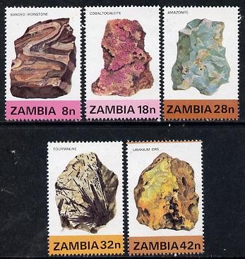 Zambia 1982 Minerals (1st Series) set of 5 unmounted mint, SG 360-64*, stamps on minerals