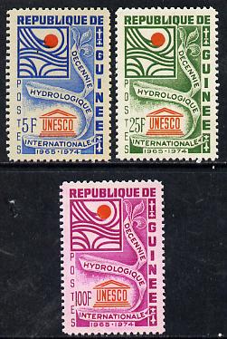 Guinea - Conakry 1966 UNESCO Hydrological Decade set of 3, SG 558-60*, stamps on unesco      united-nations    irrigation