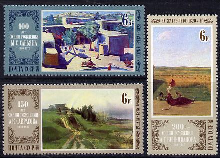 Russia 1980 Soviet Artists #1 perf set of 3 unmounted mint, SG 4970-72, Mi 4929-31*, stamps on arts