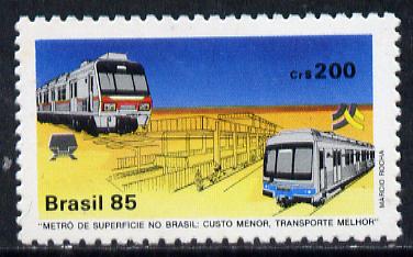 Brazil 1985 Surface Railway, SG 2128*, stamps on railways   