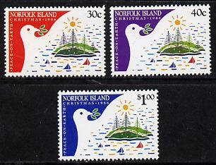 Norfolk Island 1986 Christmas set of 3 unmounted mint (SG 393-5), stamps on christmas 