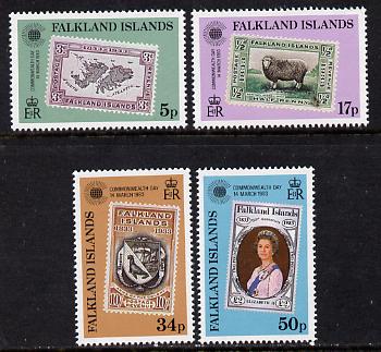 Falkland Islands 1983 Commonwealth Day (Stamp on Stamp) set of 4 unmounted mint, SG 450-53, stamps on stamp on stamp, stamps on stamponstamp