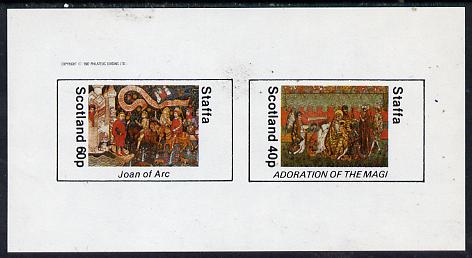 Staffa 1982 Tapestries (Joan of Arc & Adoration of Magi) imperf set of 2 unmounted mint, stamps on history     religion      textiles     crafts, stamps on saints
