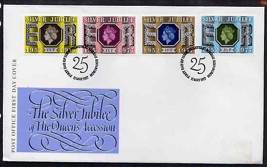 Great Britain 1977 Silver Jubilee set of 4 on illustrated cover with first day cancel (unaddressed), stamps on royalty      silver jubilee