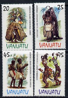 Vanuatu 1985 Costumes set of 4 unmounted mint SG 398-401*, stamps on costumes
