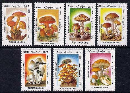 Afghanistan 1985 Fungi perf set of 7 unmounted mint SG 1028-34*, stamps on fungi