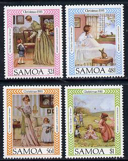 Samoa 1985 Christmas set of 4 unmounted mint, SG 711-14, stamps on , stamps on  stamps on christmas 