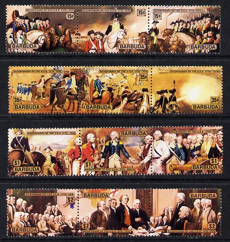 Barbuda 1976 USA Bicentenary the set of 12 unmounted mint, SG 249-60, stamps on constitutions   history       americana