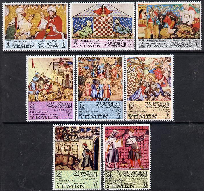 Yemen - Royalist 1967 Moorish Art in Spain set of 8 cto used, Mi 412-19*, stamps on arts