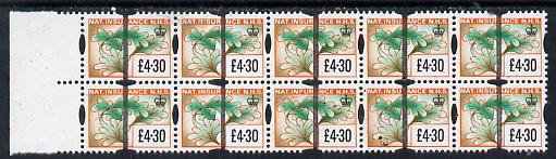 Cinderella - Great Britain National Insurance Stamp \A34.30 (showing oak leaf) superb block of 10 with Post Office Training bar overprint unmounted mint, stamps on trees       employment