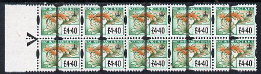 Cinderella - Great Britain National Insurance Stamp .40 (showing oak leaf) superb block of 10 with Post Office Training bar overprint, unmounted mint, stamps on trees       employment