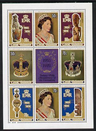 Cook Islands 1978 Coronation 25th Anniversary m/sheet (SG MS 601) unmounted mint, stamps on royalty      coronation