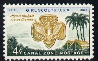 Canal Zone 1962 50th Anniversary of US Girl Scout Movement unmounted mint SG 222*, stamps on scouts    