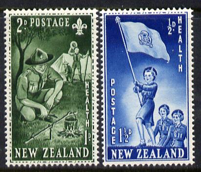 New Zealand 1953 Health - Guides & Scouts set of 2 unmounted mint, SG 719-20*, stamps on scouts